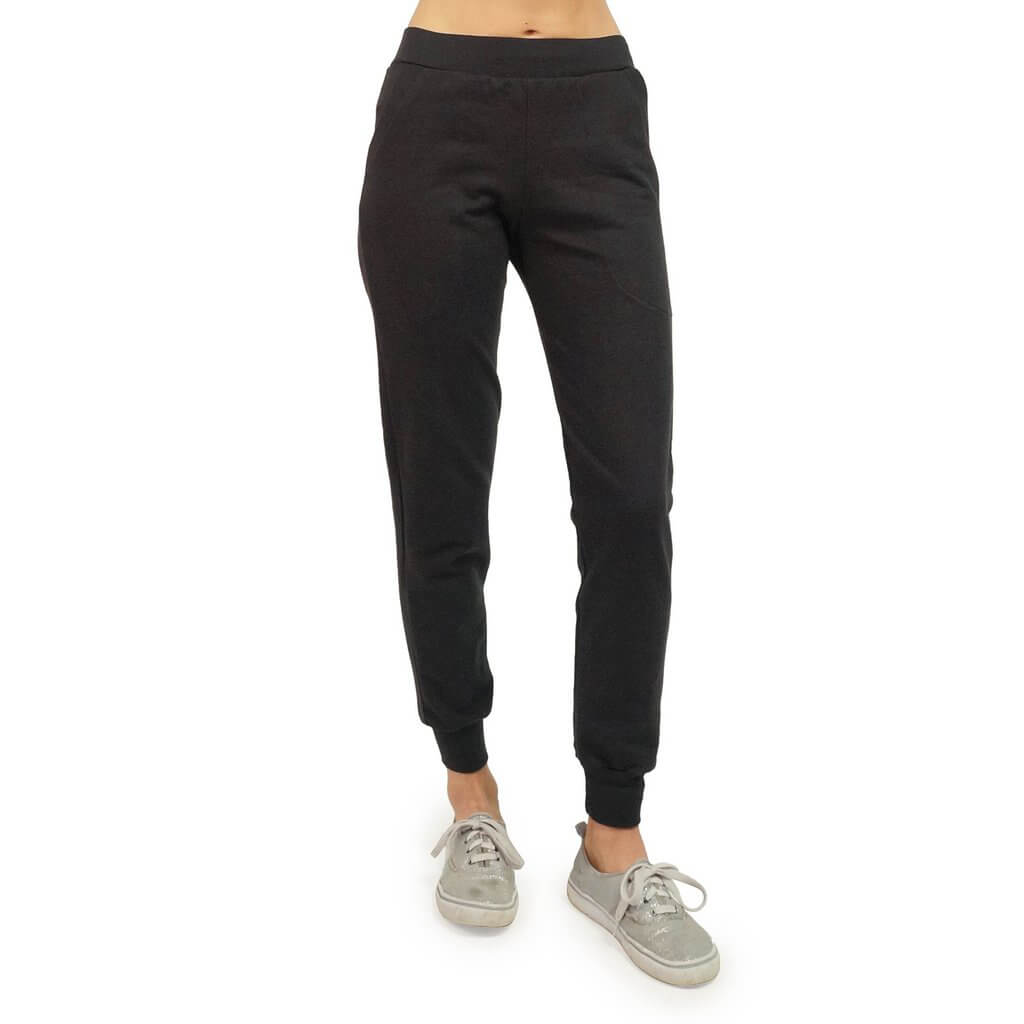 USA Made Organic Cotton Women's Jogger Sweatpants in Black