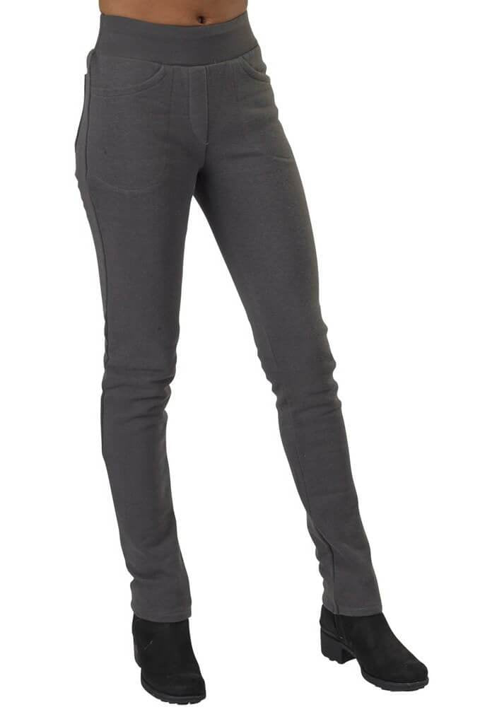 USA Made Organic Cotton Lightweight Fleece Saratoga Pants in Graphite Dark Grey