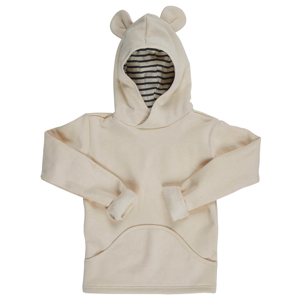Kids Organic Cotton Fleece Pullover Hoodie - Polar Bear - USA Made - Asheville Apparel