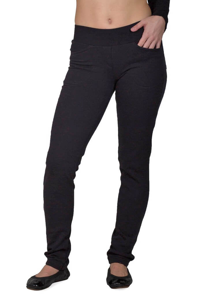 USA Made Organic Cotton Lightweight Fleece Saratoga Pants in Black