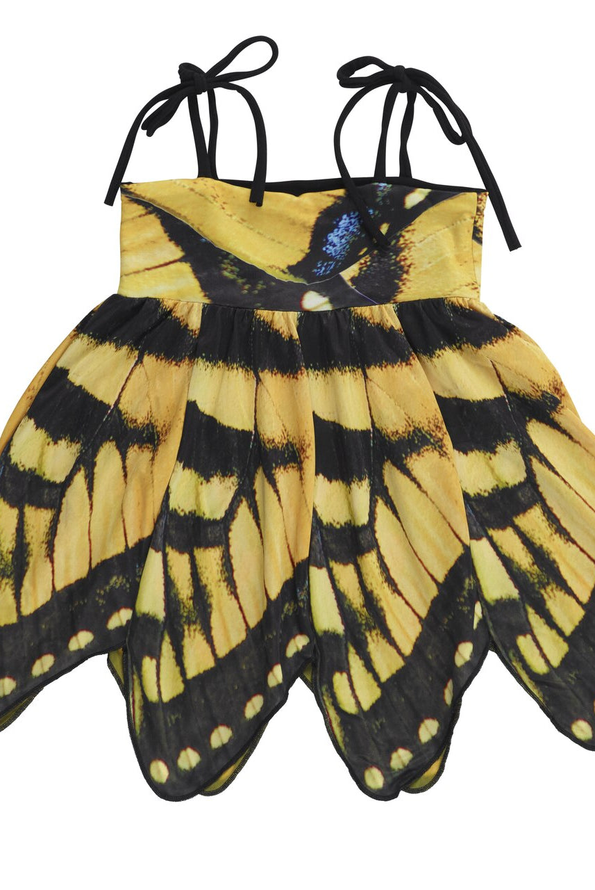 Kid's Yellow Swallowtail Butterfly Dress - Asheville Apparel