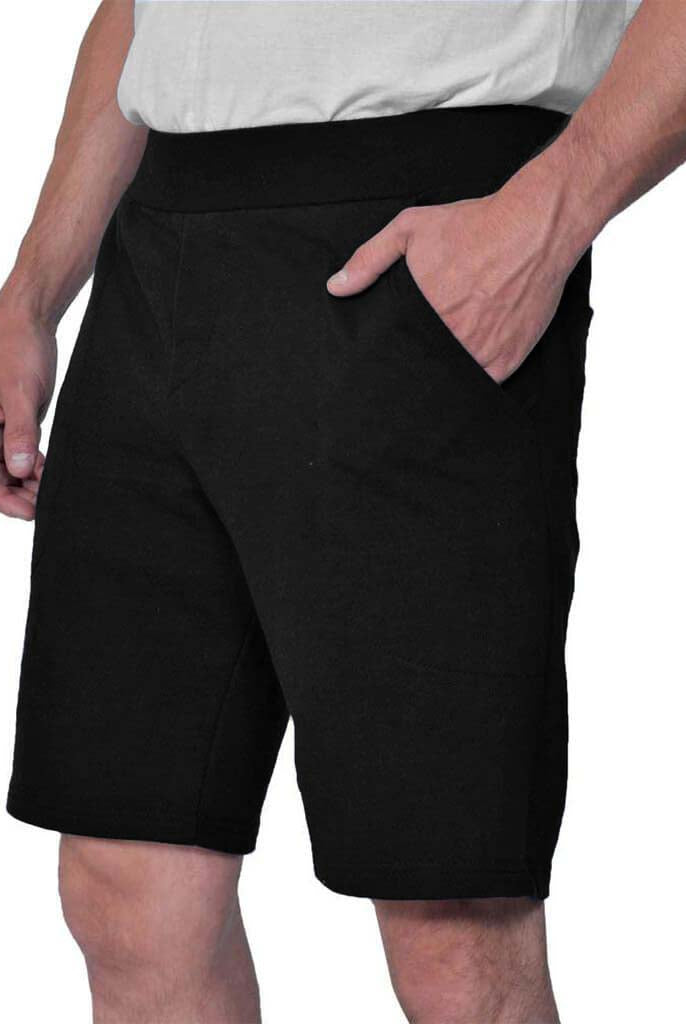 USA Made Organic Cotton Men's Lightweight French Terry Nantucket Shorts in Black