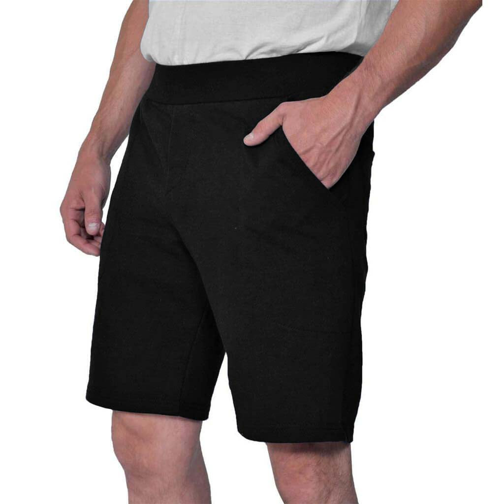 USA Made Organic Cotton Men's Lightweight French Terry Nantucket Shorts in Black