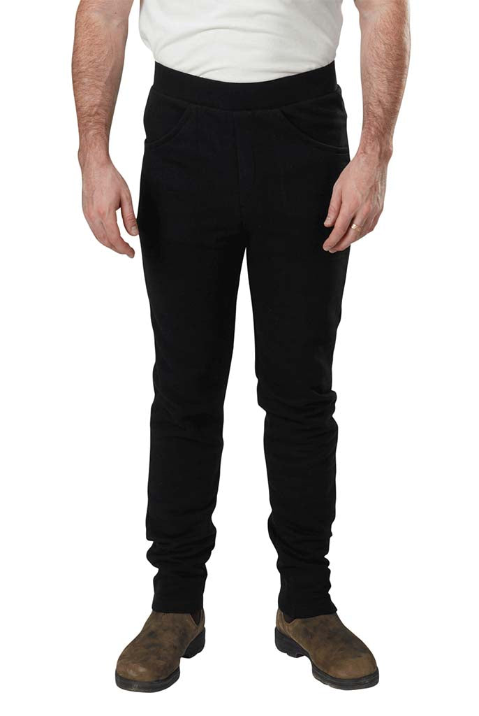 USA Made Organic Cotton Men's Fleece Saratoga Pants in Black