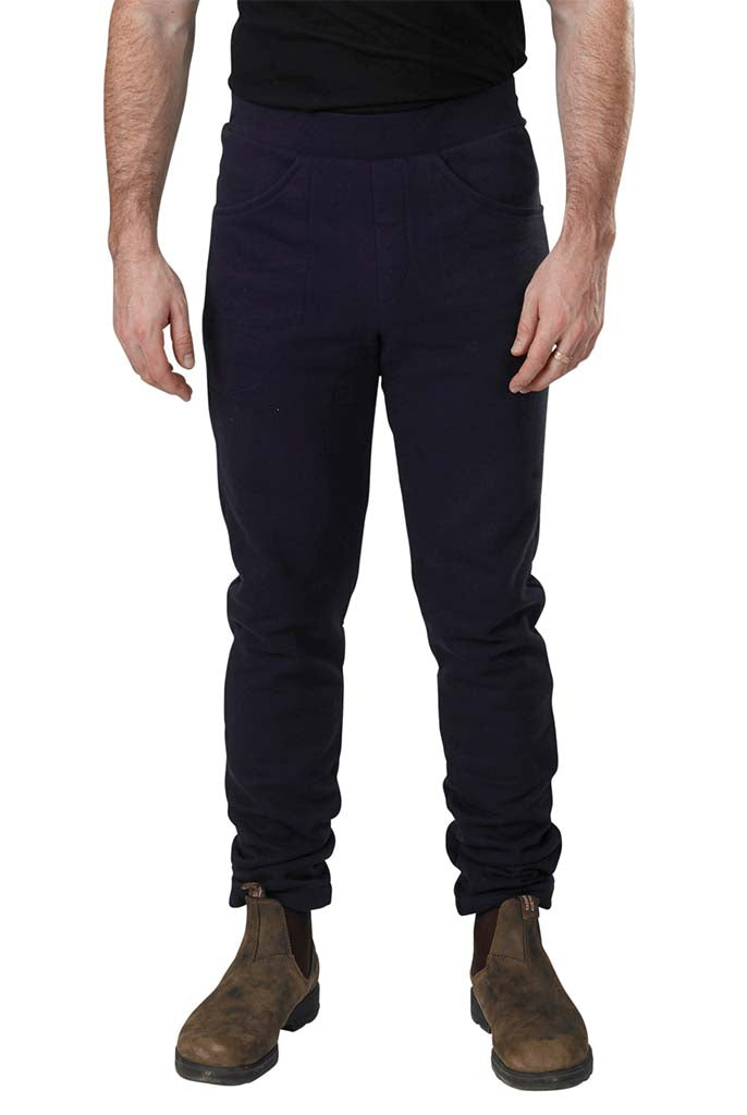 USA Made Organic Cotton Men's Fleece Saratoga Pants in FM Navy