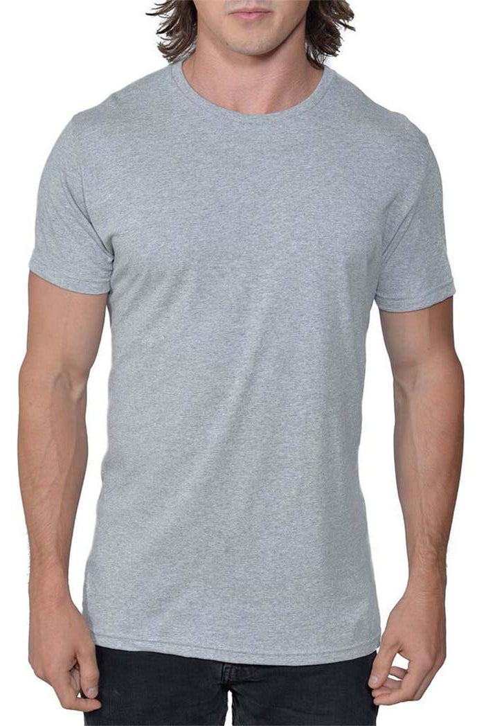 USA Made Organic Cotton Men's Favorite Crewneck Fitted T-Shirt in Heather Grey