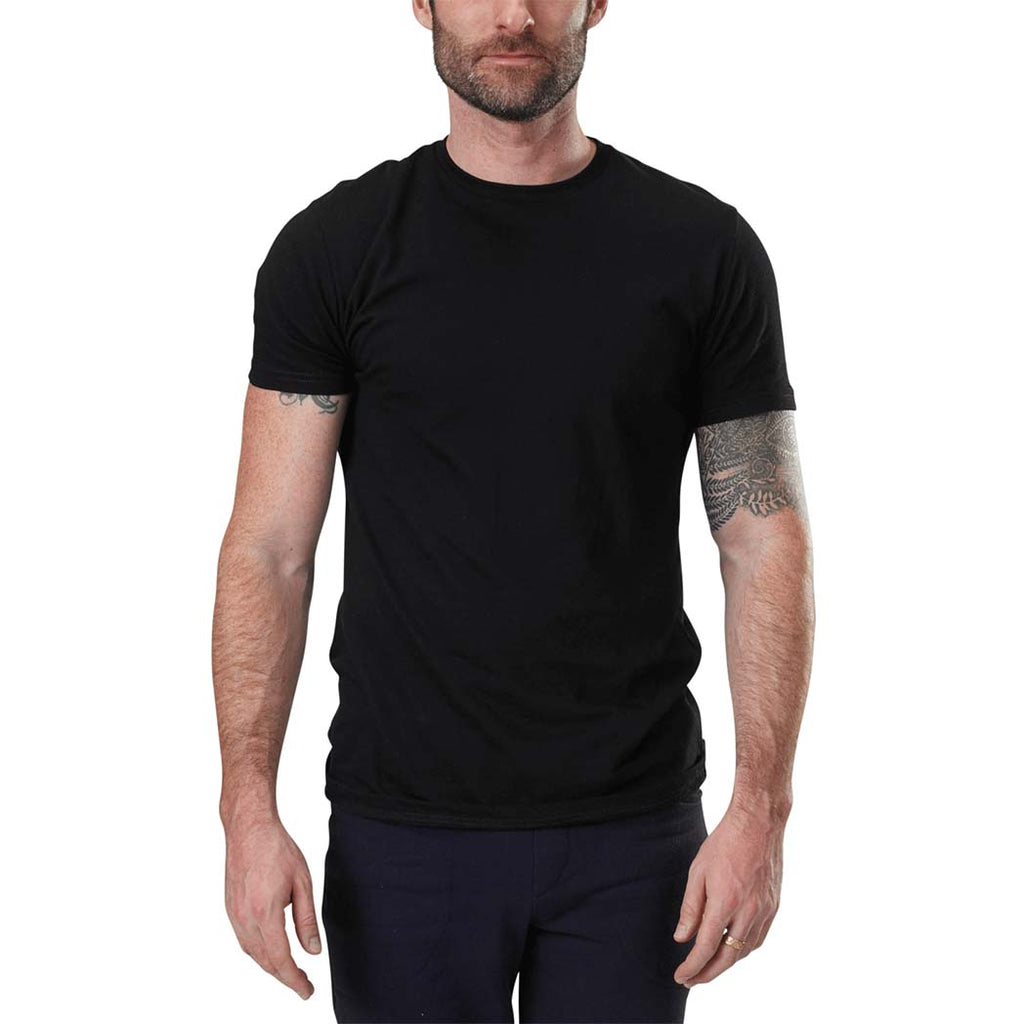 USA Made Organic Cotton Men's Favorite Crewneck Fitted T-Shirt in Black