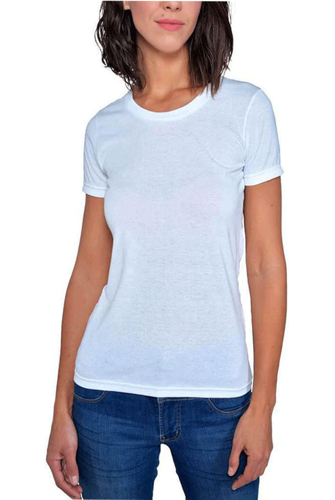 USA Made Organic Cotton Women's Short Sleeve Fitted Favorite Crewneck T-Shirt in Peroxide White