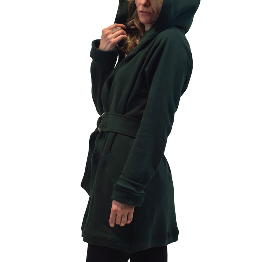 Fleece Wrap Jacket Women s Organic Cotton Wrap Jacket Made in the USA Spiritex Sustainable Fabric Apparel