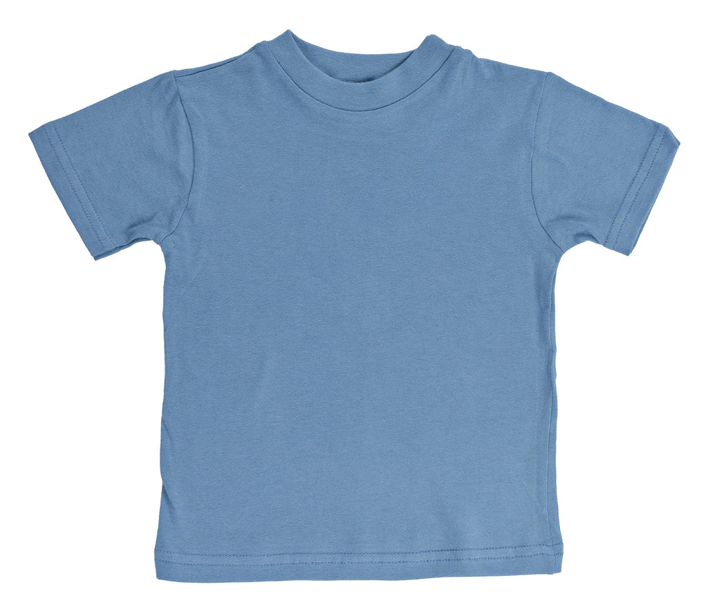 Kid's Organic Cotton Short Sleeve Crewneck Tee - Columbia Blue - USA Made - Asheville Apparel