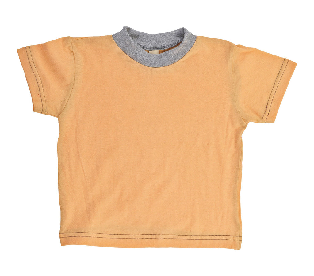 Kid's Organic Cotton Short Sleeve Ringer Tee - Sherbet Orange - USA Made - Asheville Apparel