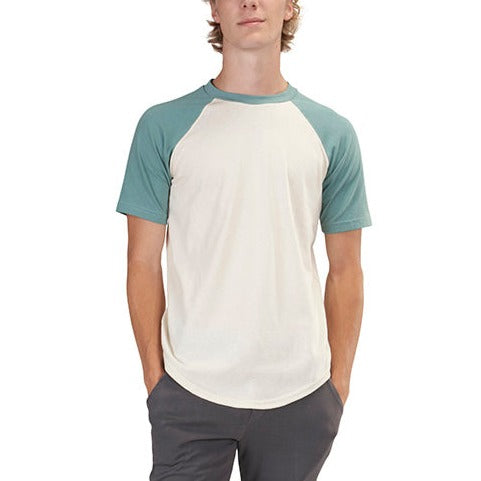 Short Sleeve Baseball Raglan Tee L / Natural/Scarab