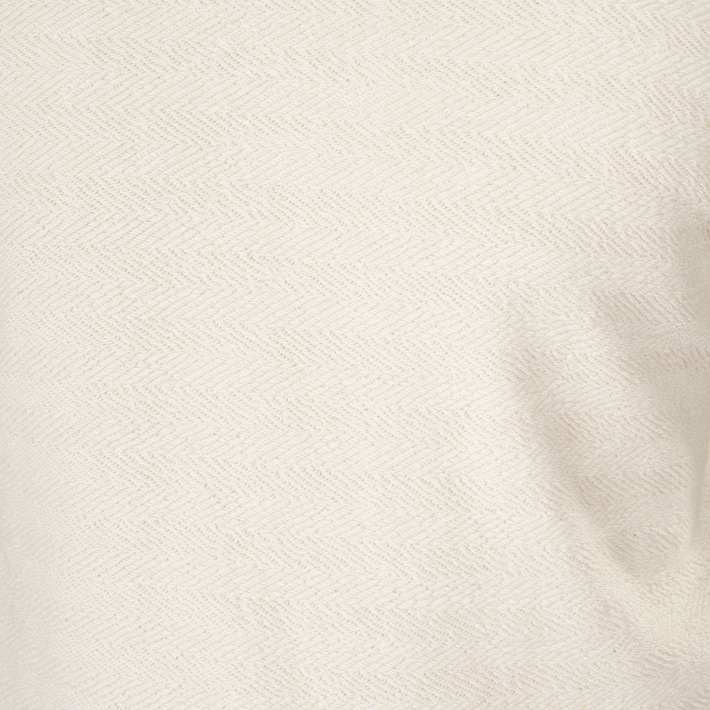 USA Made Organic Cotton Herringbone Heavy French Terry Knit Fabric Detail in Natural Undyed
