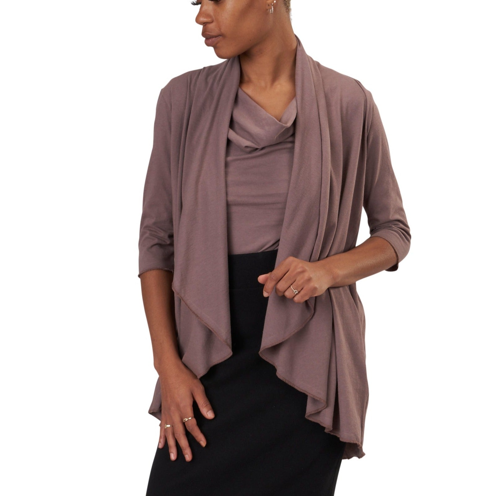 Cowl neck clearance wrap cardigan