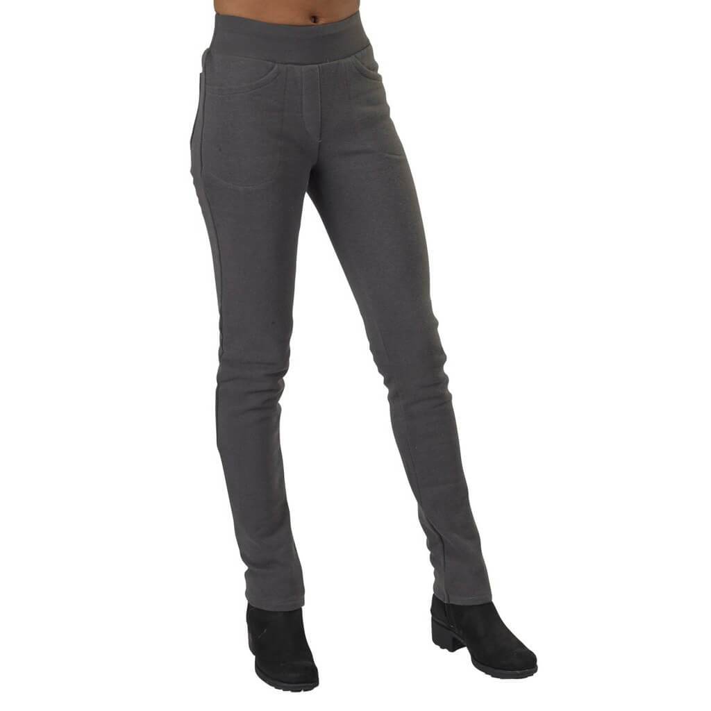 USA Made Organic Cotton Lightweight Fleece Saratoga Pants in Graphite Dark Grey