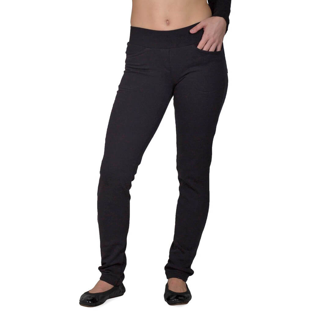 USA Made Organic Cotton Lightweight Fleece Saratoga Pants in Black