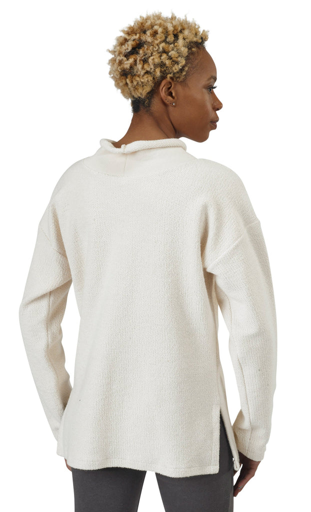 Unisex Organic Cotton Terry Weekender Oversized Turtleneck Heavy French Terry Sweatshirt in Natural Undyed