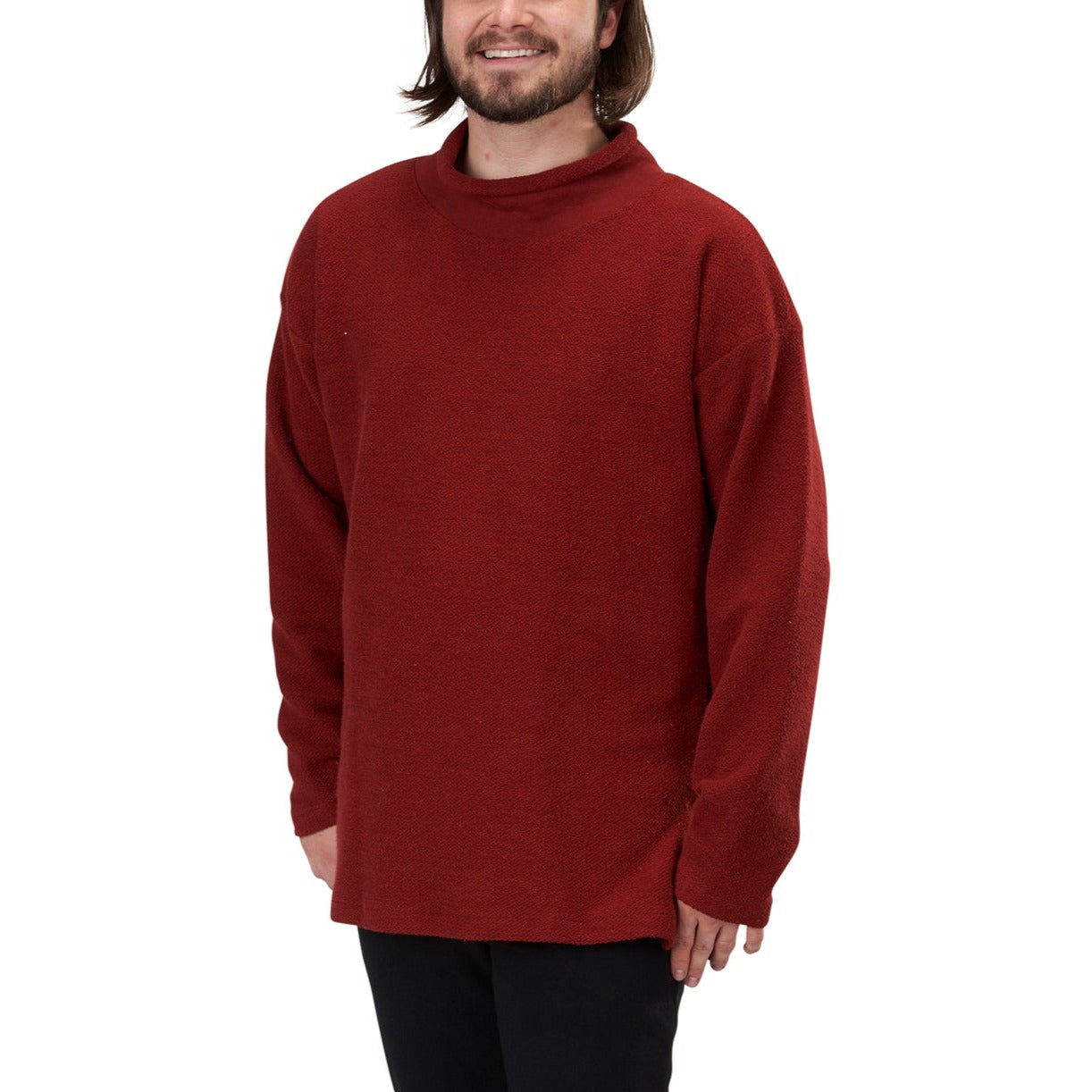Red tunic sweatshirt top