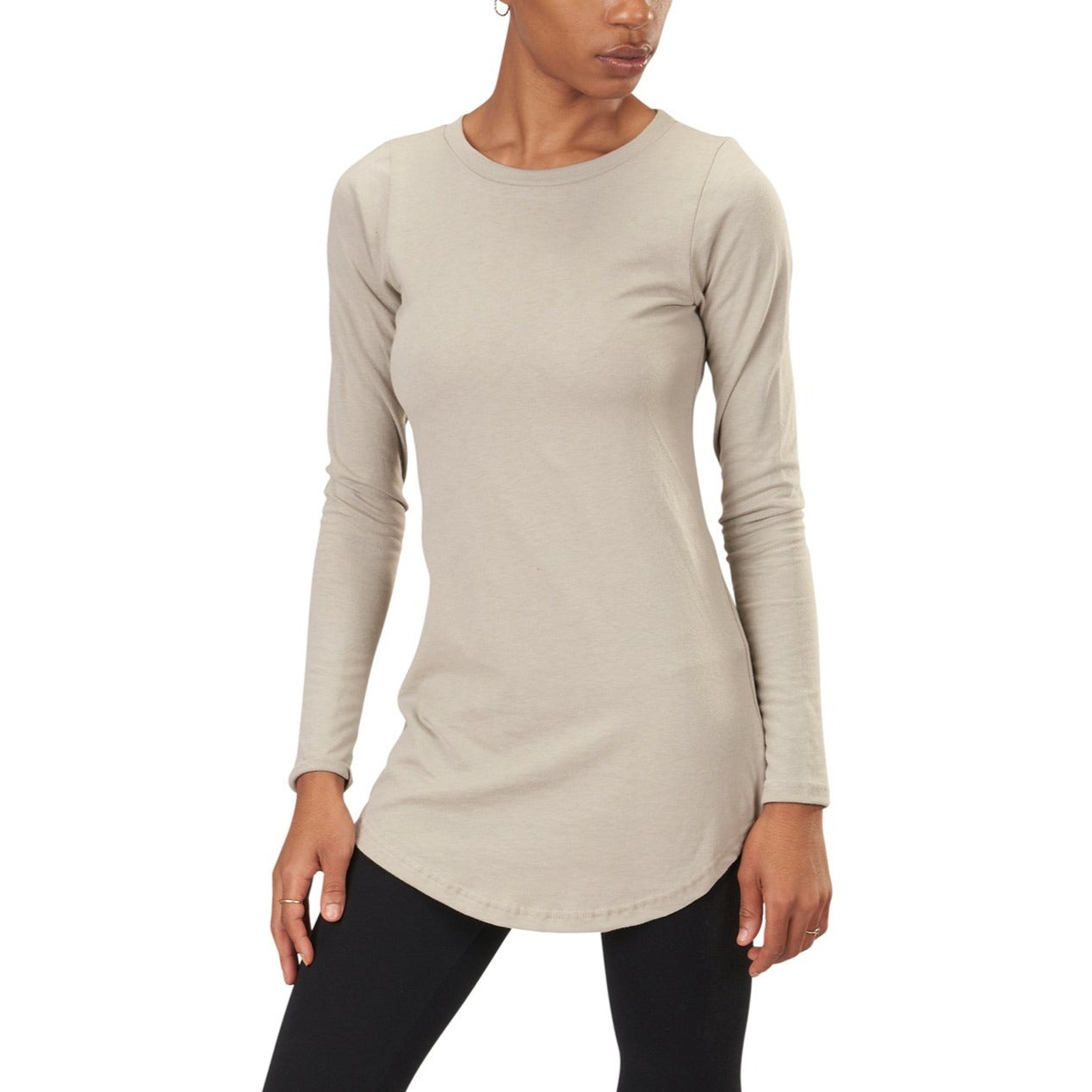 Organic Cotton Long Sleeve Tunic Tee | USA Made Long Sleeve Tunic Tee –  Spiritex | Sustainable Fabric & Apparel