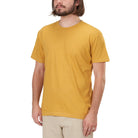 Unisex Tagless Pima Favorite Short Sleeve Ribbed Crewneck Fitted T-Shirt in Honey Yellow