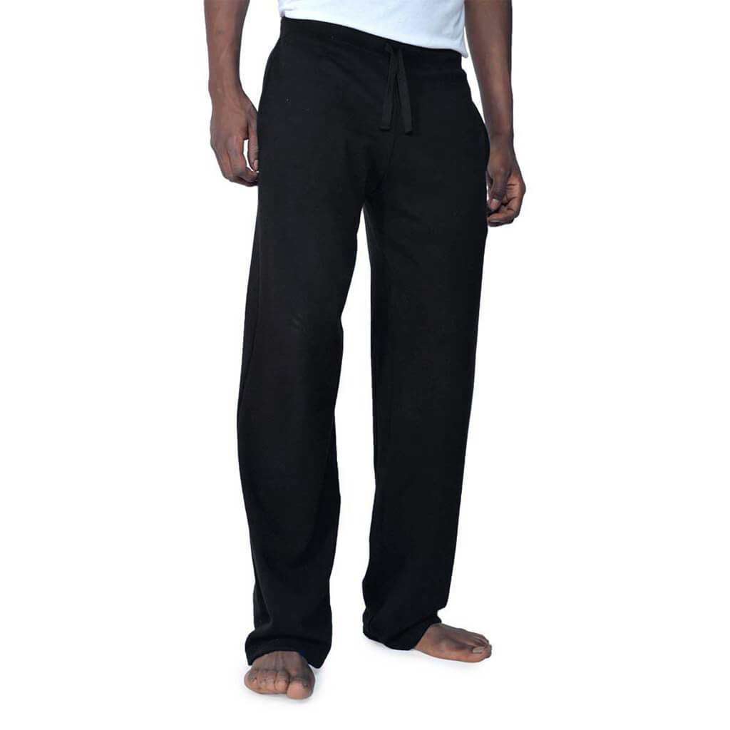 Unisex Organic Cotton Drawstring Lounge Pants with front pockets in Black