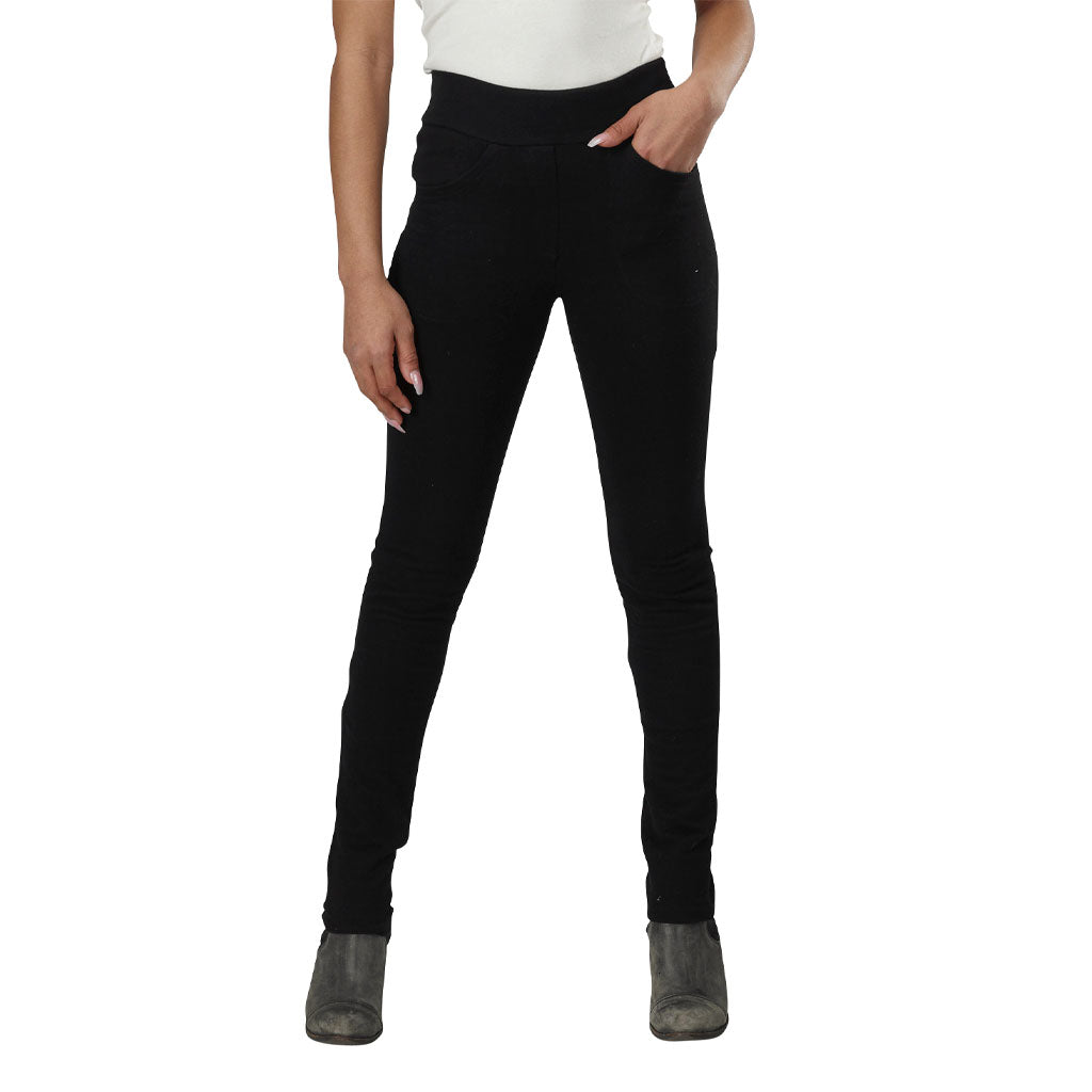 USA Made Organic Cotton Women's Lightweight French Terry Saratoga Pants in Black