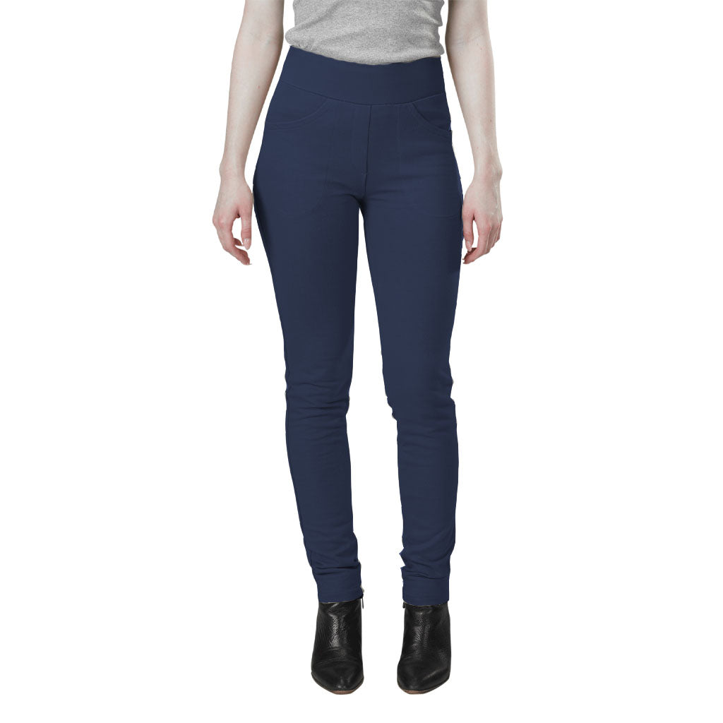USA Made Organic Cotton Women's Lightweight French Terry Saratoga Pants in Marine