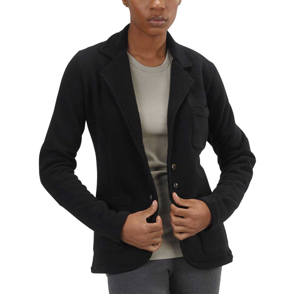 USA Made Organic Cotton Heavyweight French Terry Metro Blazer in Black