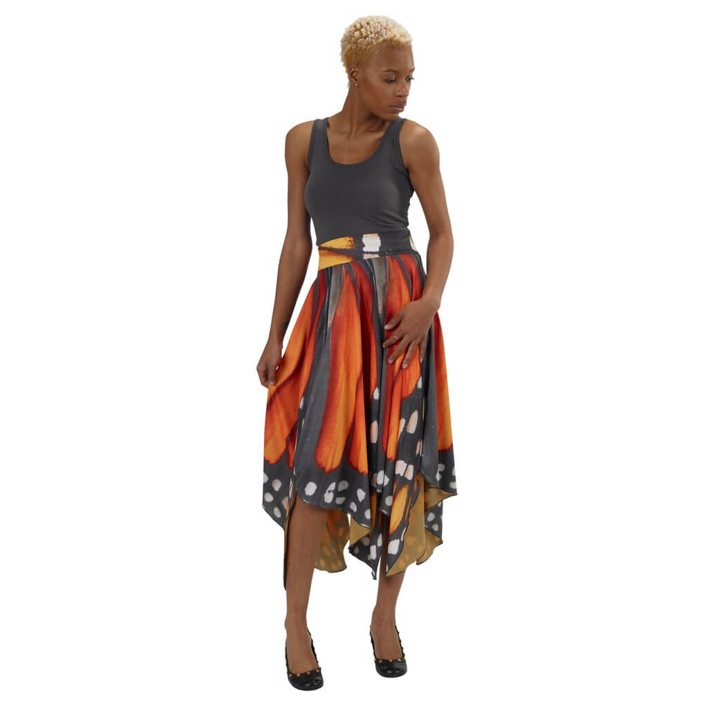 Recycled PET Monarch Butterfly Skirt Front View