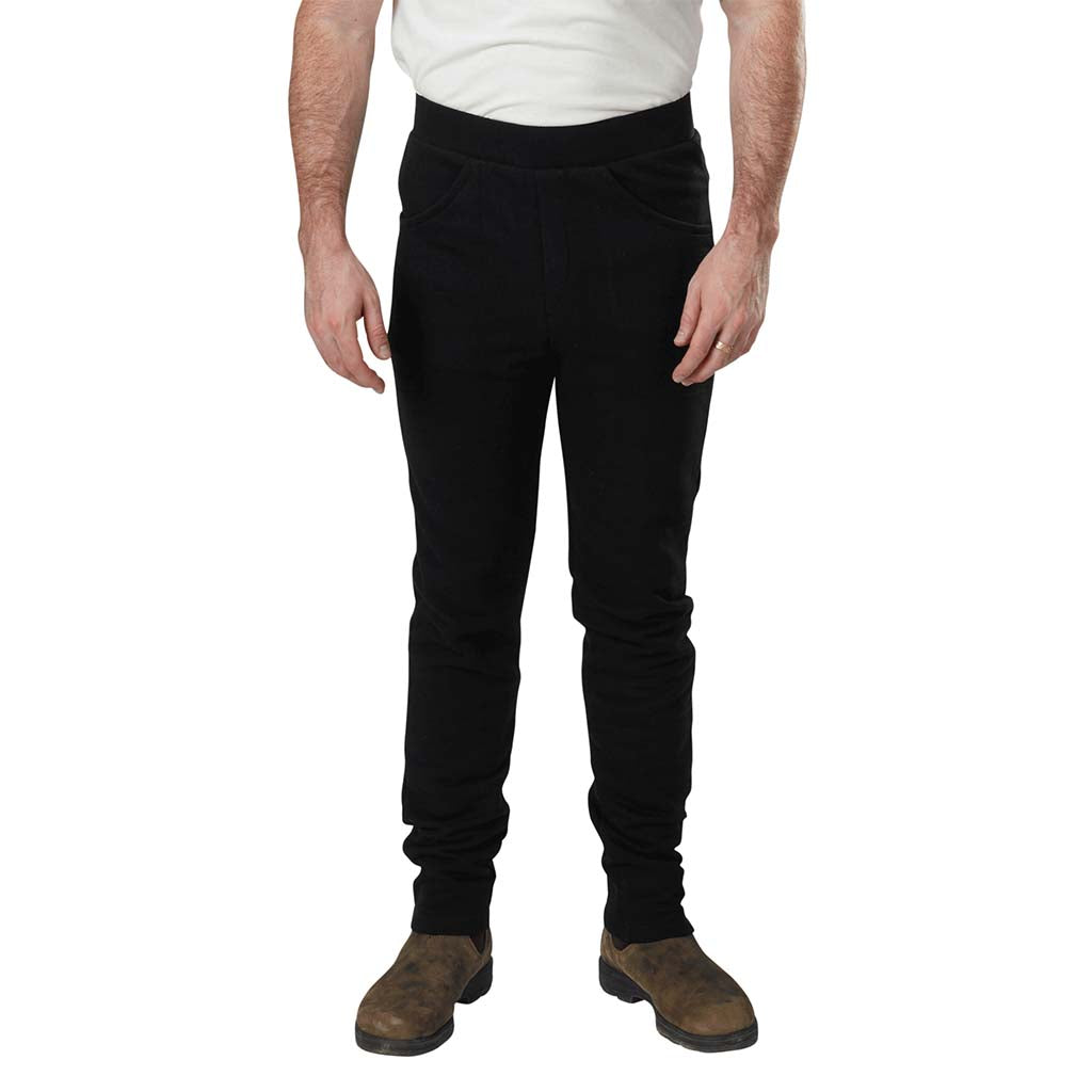 USA Made Organic Cotton Men's Fleece Saratoga Pants in Black