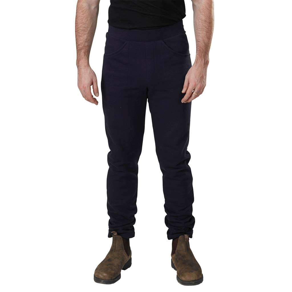 USA Made Organic Cotton Men's Fleece Saratoga Pants in FM Navy