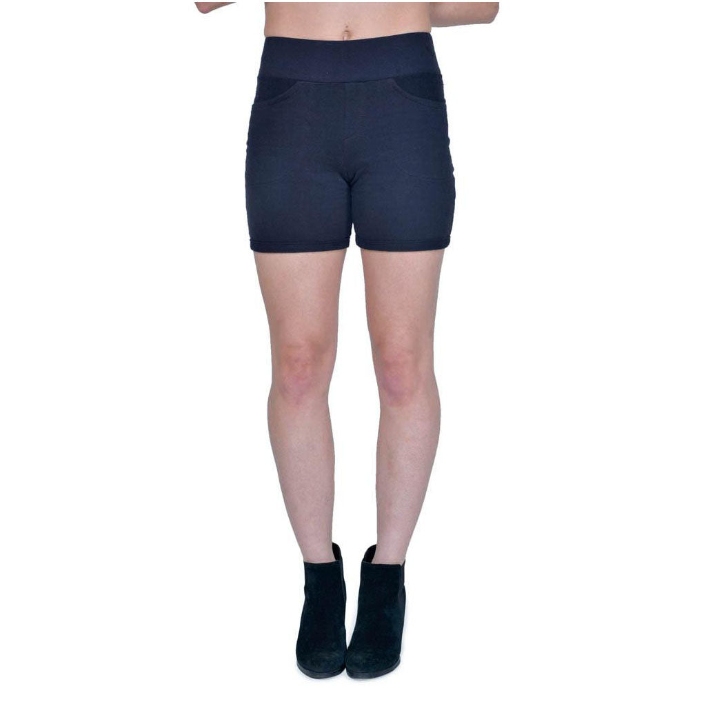 USA Made Organic Cotton Lightweight French Terry Saratoga Shorts in Black