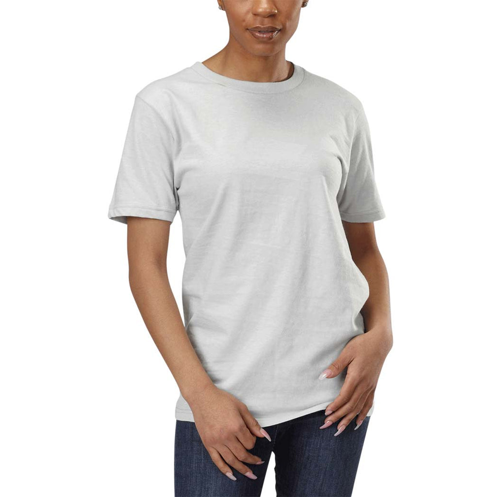 Unisex Organic Cotton Short Sleeve Classic Boxy Fit Ribbed Crewneck T-Shirt in Collegiate Light Greyish Blue