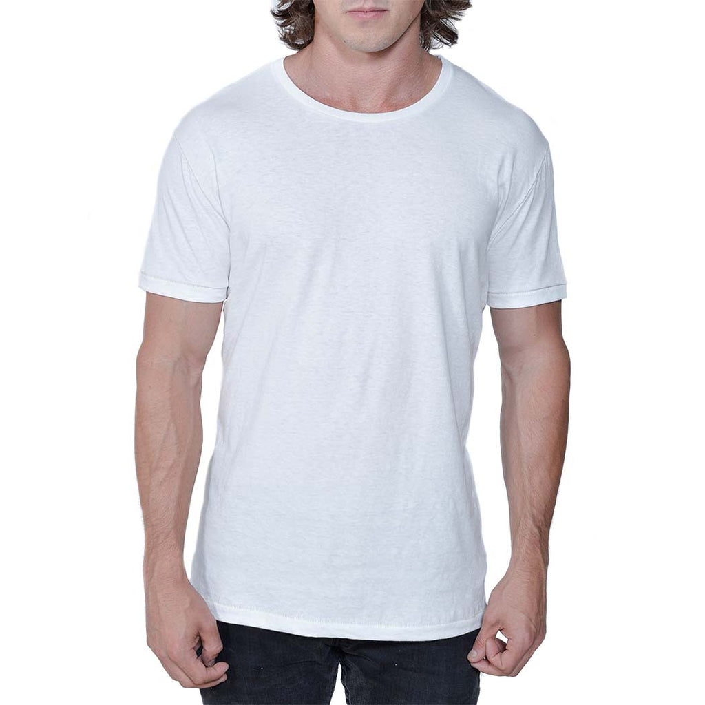 USA Made Organic Cotton Men's Favorite Crewneck Fitted T-Shirt in Peroxide White