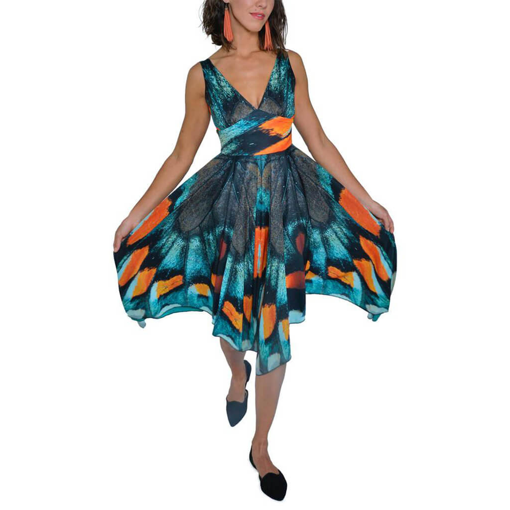 Recycled PET Mt. Pisgah Butterfly Dress Front View