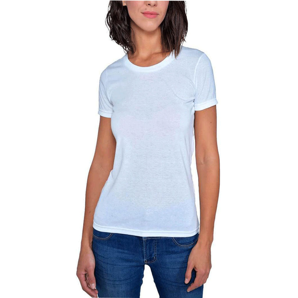 USA Made Organic Cotton Women's Short Sleeve Fitted Favorite Crewneck T-Shirt in Peroxide White