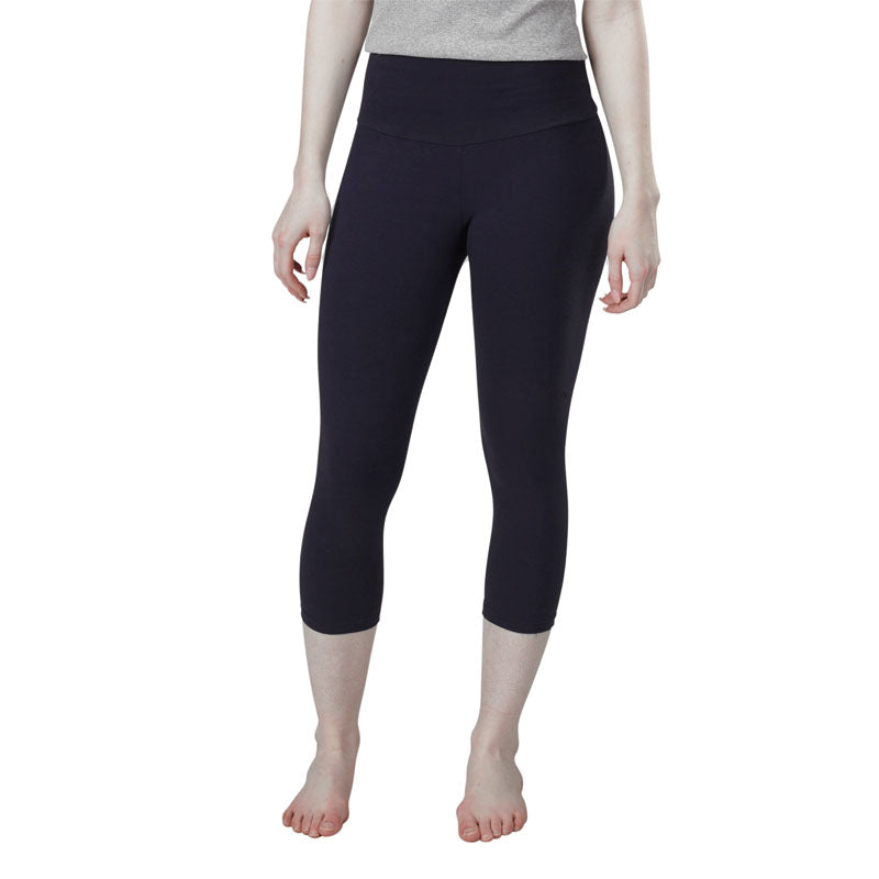 USA Made Organic Cotton/Lycra Yoga Capri in Black