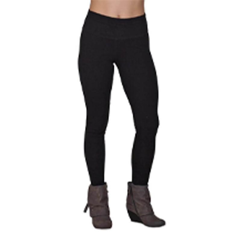 USA Made Organic Cotton/Spandex Women's Full Length Yoga Leggings in Black